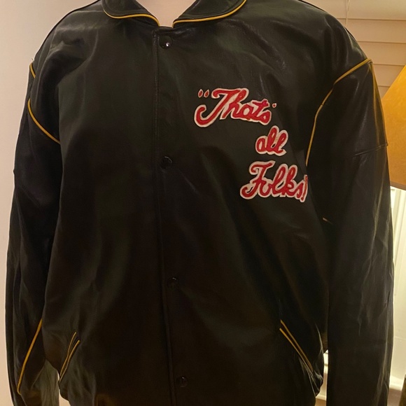 Vintage Looney Tunes Leather Bomber Jacket - Picture 2 of 14